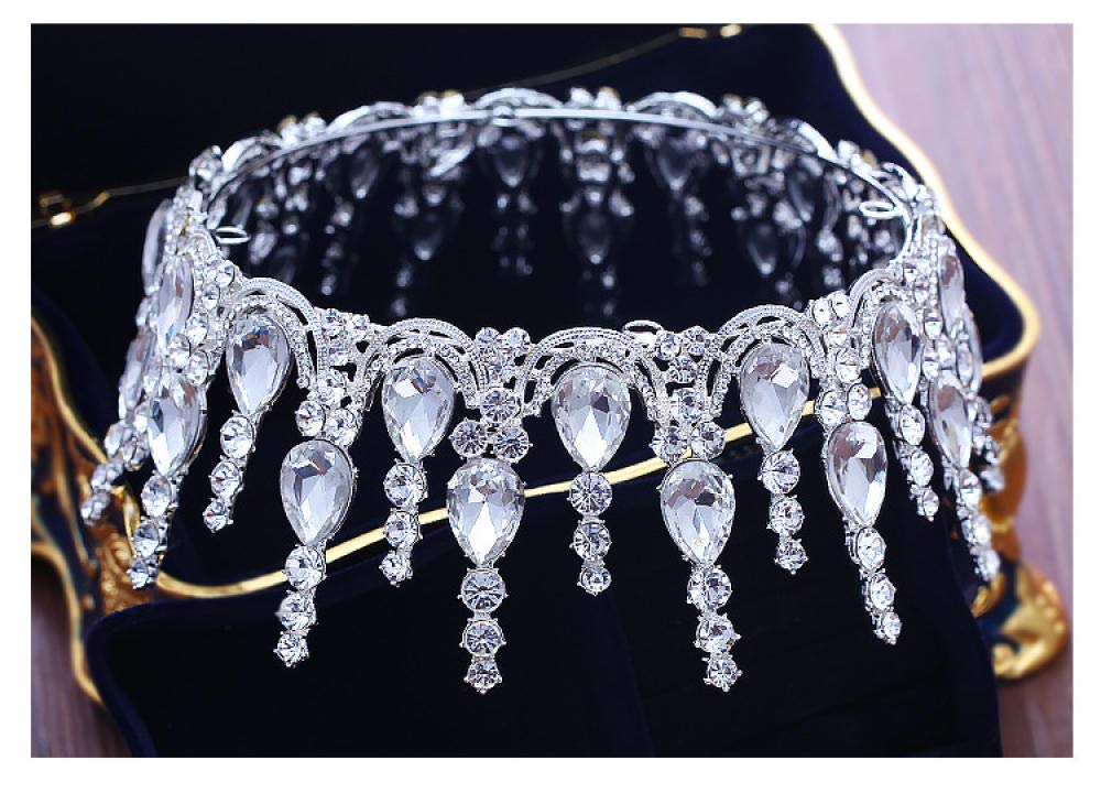 Tiara Ruinuo 316L'Alliage Coiffe La Couronne Princesse Douce Ronde Goutte Argent Femme Simple Fashion Mariage Accessoires Cheveux Serre-Tête Vintage Cadeau Parti