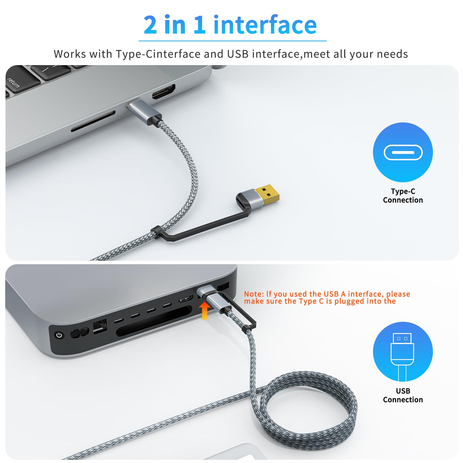 Teclado con cable ultrafino para Apple, cable de conversión USB y tipo C, 78 teclas de tijera, teclas de acceso rápido multimedia, compatible con MacBook, iMac, Mac Mini, Mac Pro, computadoras