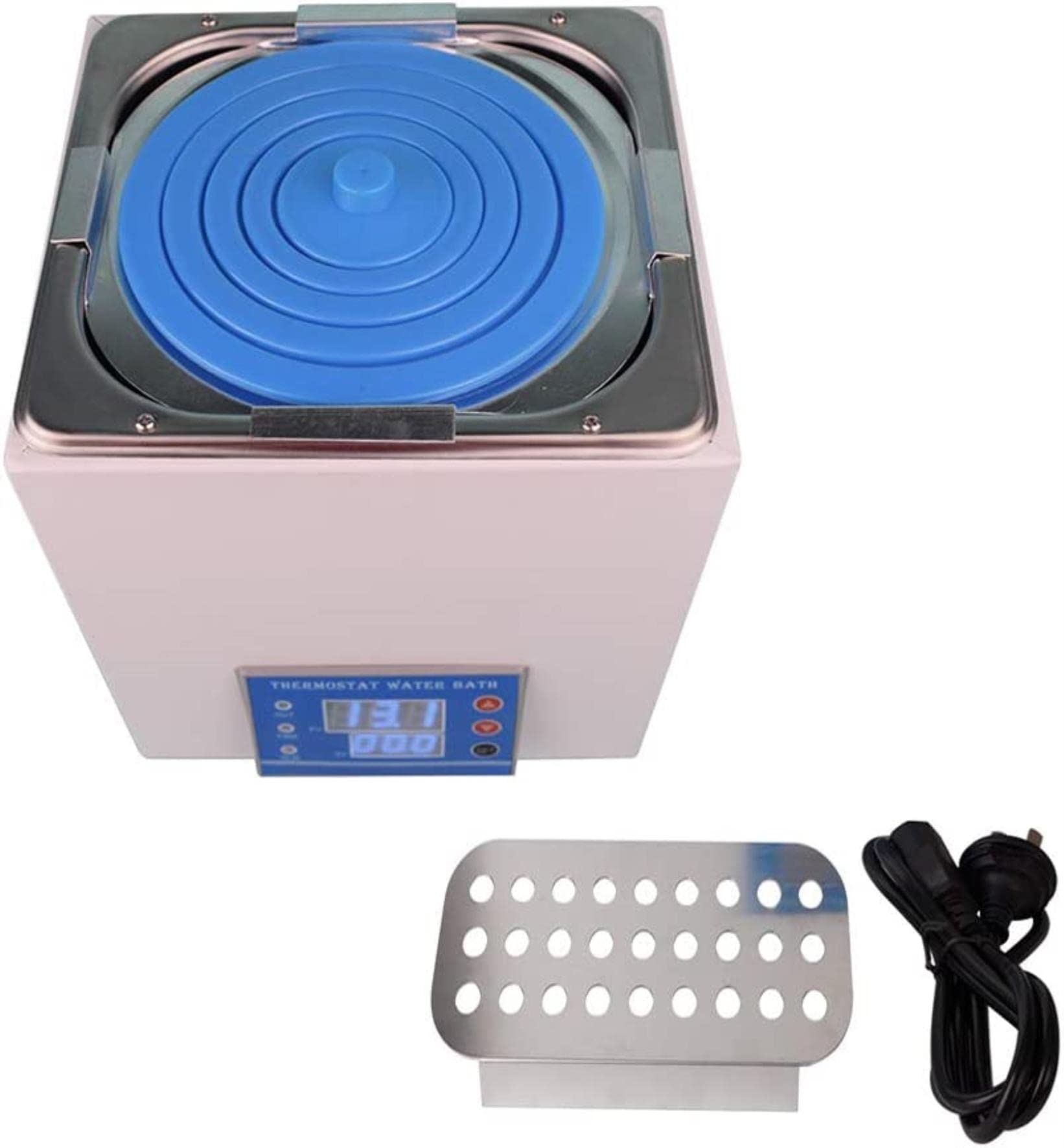 Baño María termostático digital para laboratorio, calentador eléctrico para baño María, baño María termostático digital para laboratorio, suministros para baño María de laboratorio con revestimiento