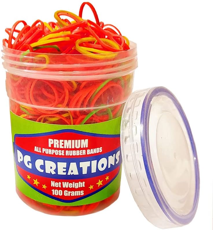 3 Inch, 100 Grams Rubber Bands with Storage Box for Packaging, Kitchen, Home and Office Use, Multicolor