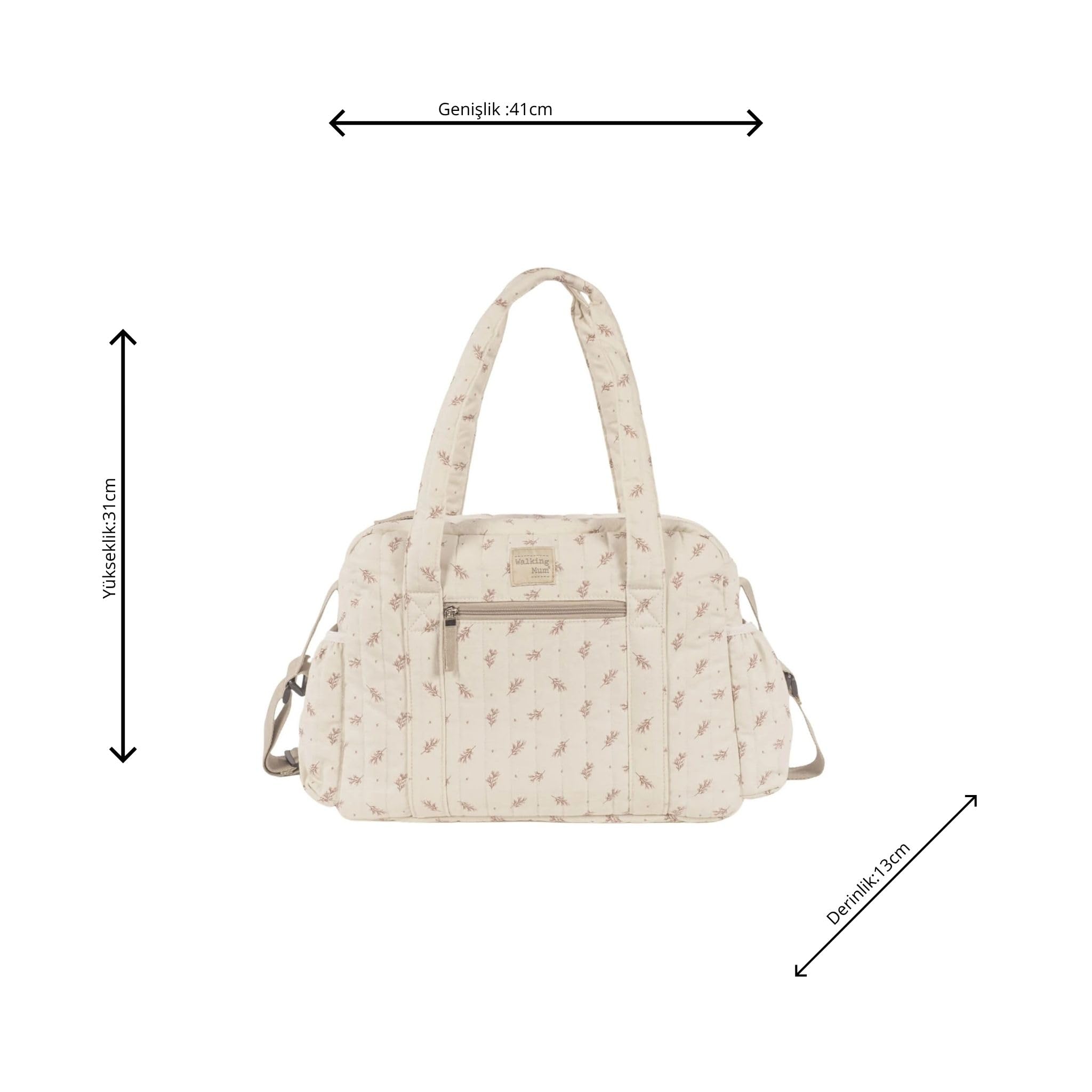 Walking Mum - Borsa fasciatoio, colore: rosa, Beige/Rosa e Beige/Verde, L
