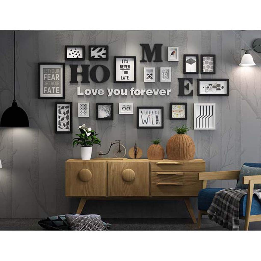 ZXW Solid Wood Photo Frame Creative Photo Wall 17pcs/frame