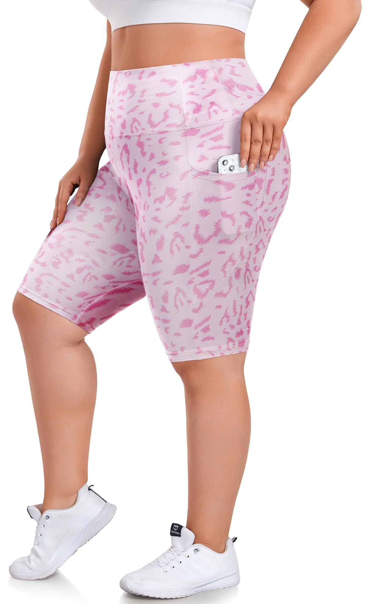 we fleece Plus Size 8" Biker Shorts with Pockets