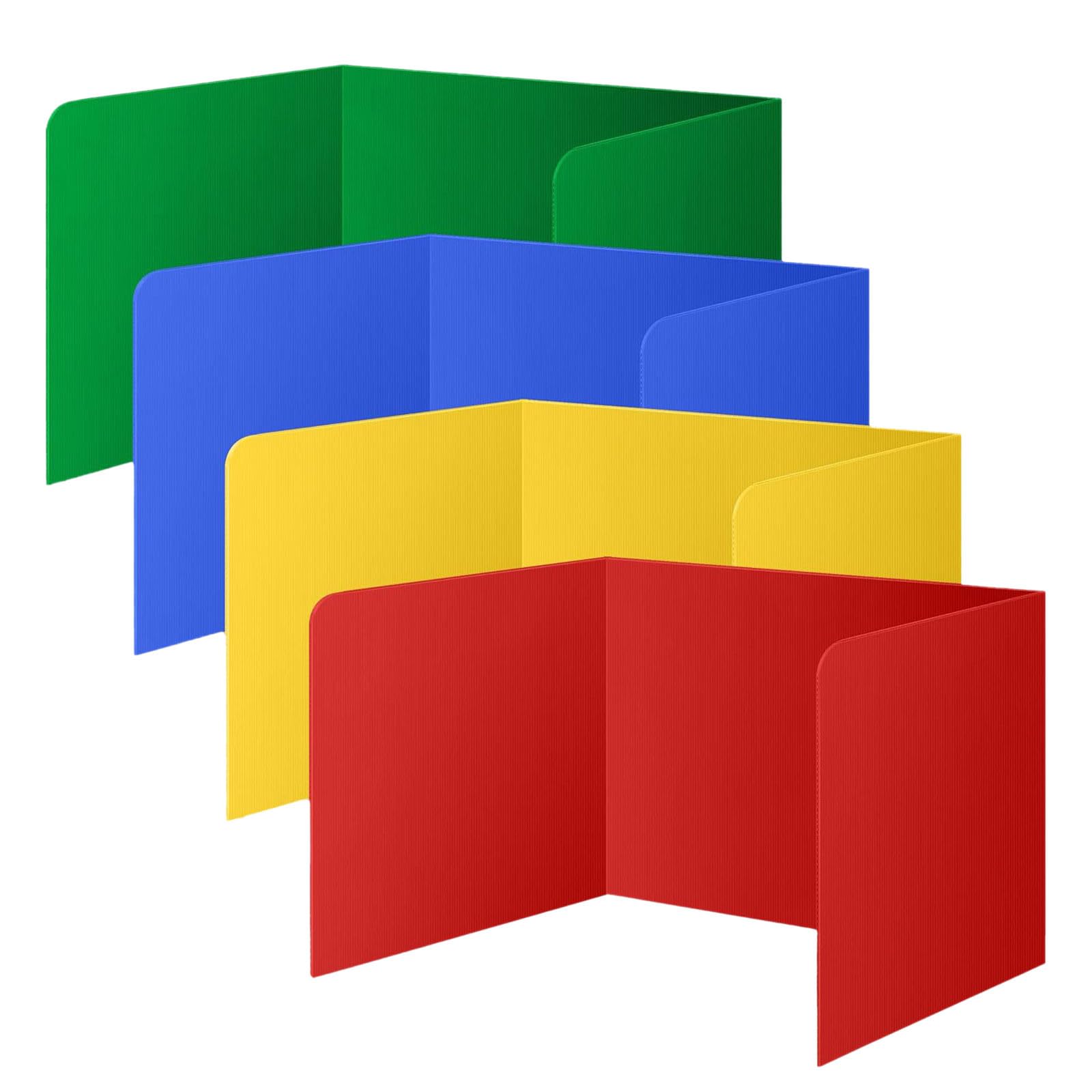 4 Pcs Desk Dividers for Students, Study Carrel Divider, Classroom Folders Teacher Supplies, Desk Privacy Panel Privacy Shield Folder Boards for