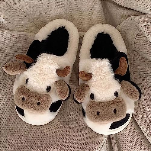Image of QSKPC Women's fuzzy memory foam slippers Women's cute animal slippers Indoor and outdoor plush slippers Bedroom slippers Home shoes