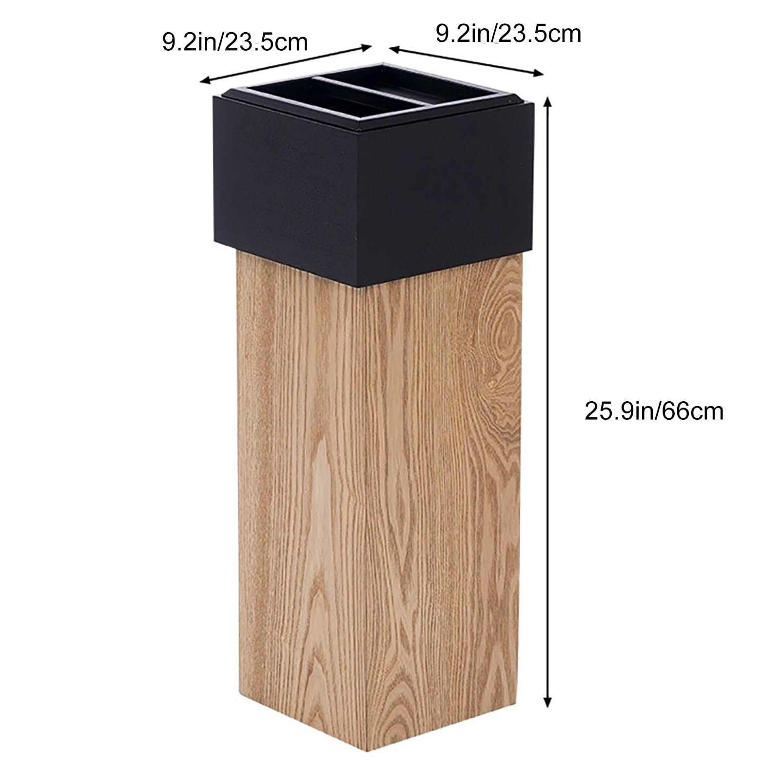 Cubo de Basura Estrecho de Madera de Nogal, Cubos Reciclaje Comerciales Duraderos, Papelera Cocina para Sala de Estar, Dormitorio, Cocina, Baño, sin Tapa