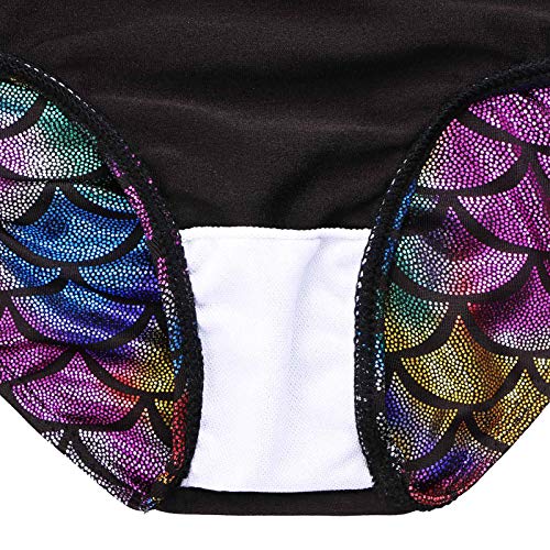 TFJH E Kids Collant de Ginástica Brilhante para Meninas, B Colorful Scale, 7-8Years