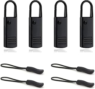Zipper Pulls, 8PCS Black