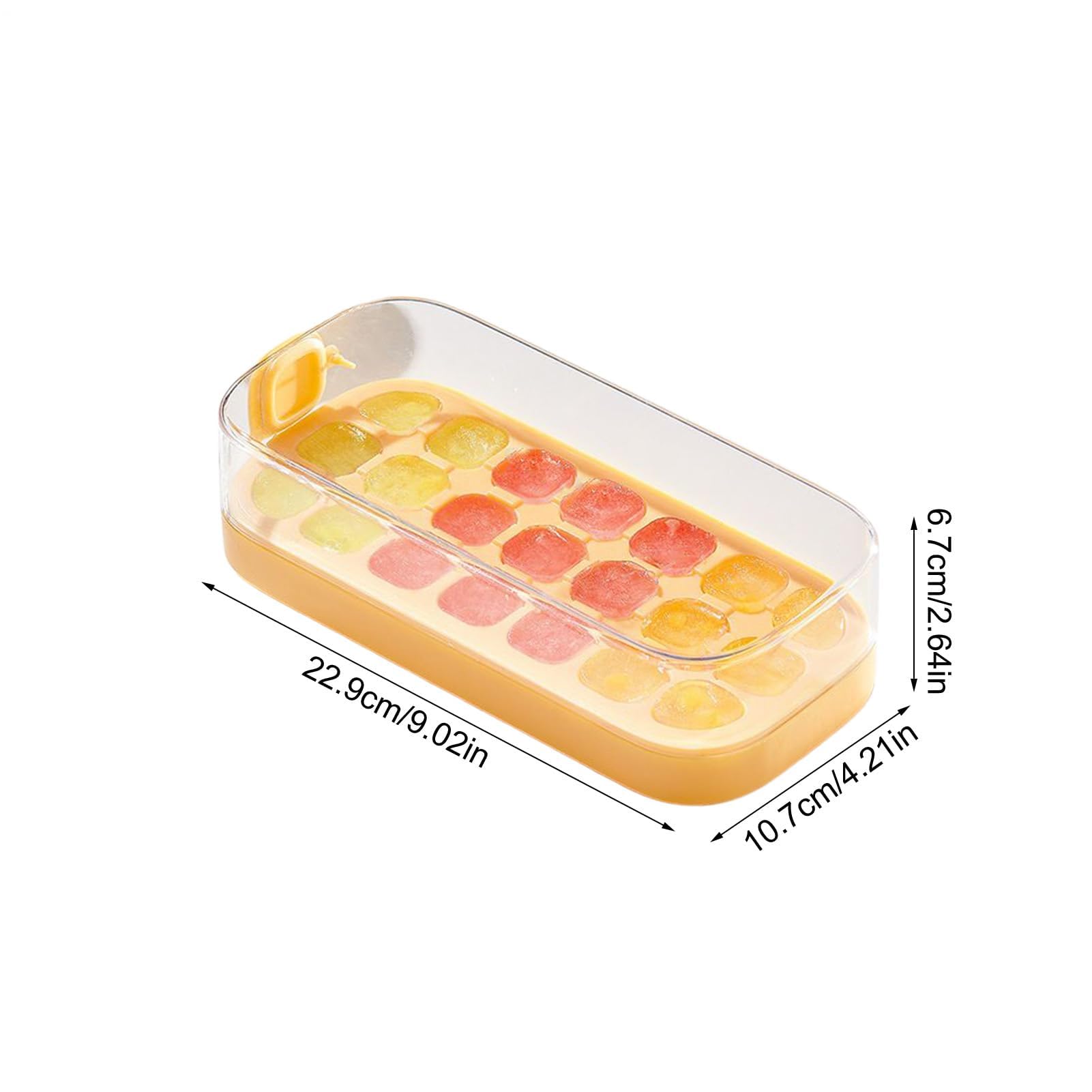 Eiswürfelform, Eiswürfelschale mit Deckel | Wiederverwendbare Eiswürfelbehälter – Lebensmittelform, großes Fassungsvermögen, Behälter for Eiswürfelbereiter(Yellow)
