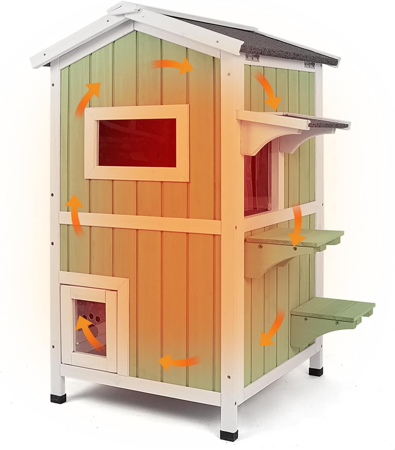 PetsCosset Insulated Cat House, Green