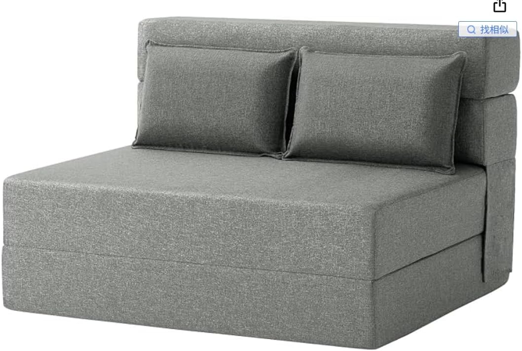 Modern 4-Fold Sofa Bed – Convertible Sleeper Chair with High-Density Foam, Foldable Floor Couch Guest Bed for Small Spaces, Lounge Sofa for Living Room, Bedroom & Office