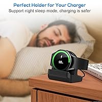 Vista 5 de Soporte para Samsung Galaxy Watch 7 de 1.592 in/Watch Ultra/6 Classic/5/5 Pro Charger, cargador de silicona antideslizante, accesorios de muelle