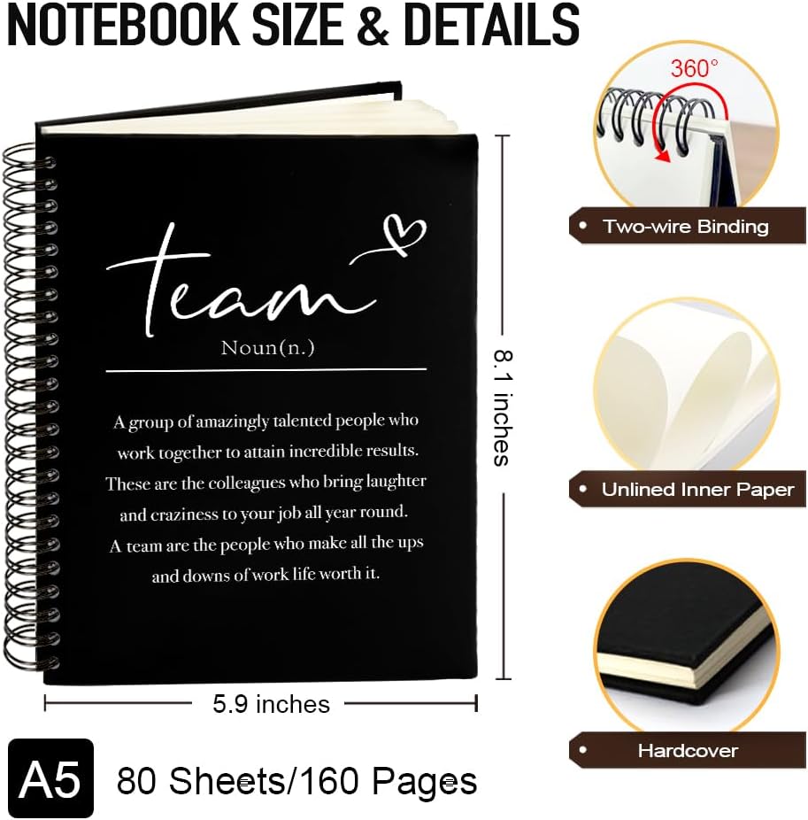 Team Definition 160 Blank Pages Hardcover Spiral Notebook, Best Team Gift for Team Teammate Work Bestie Coworker, Employee Appreciation Gift, Team Member Thank You Gift for Team Leader - Image 2