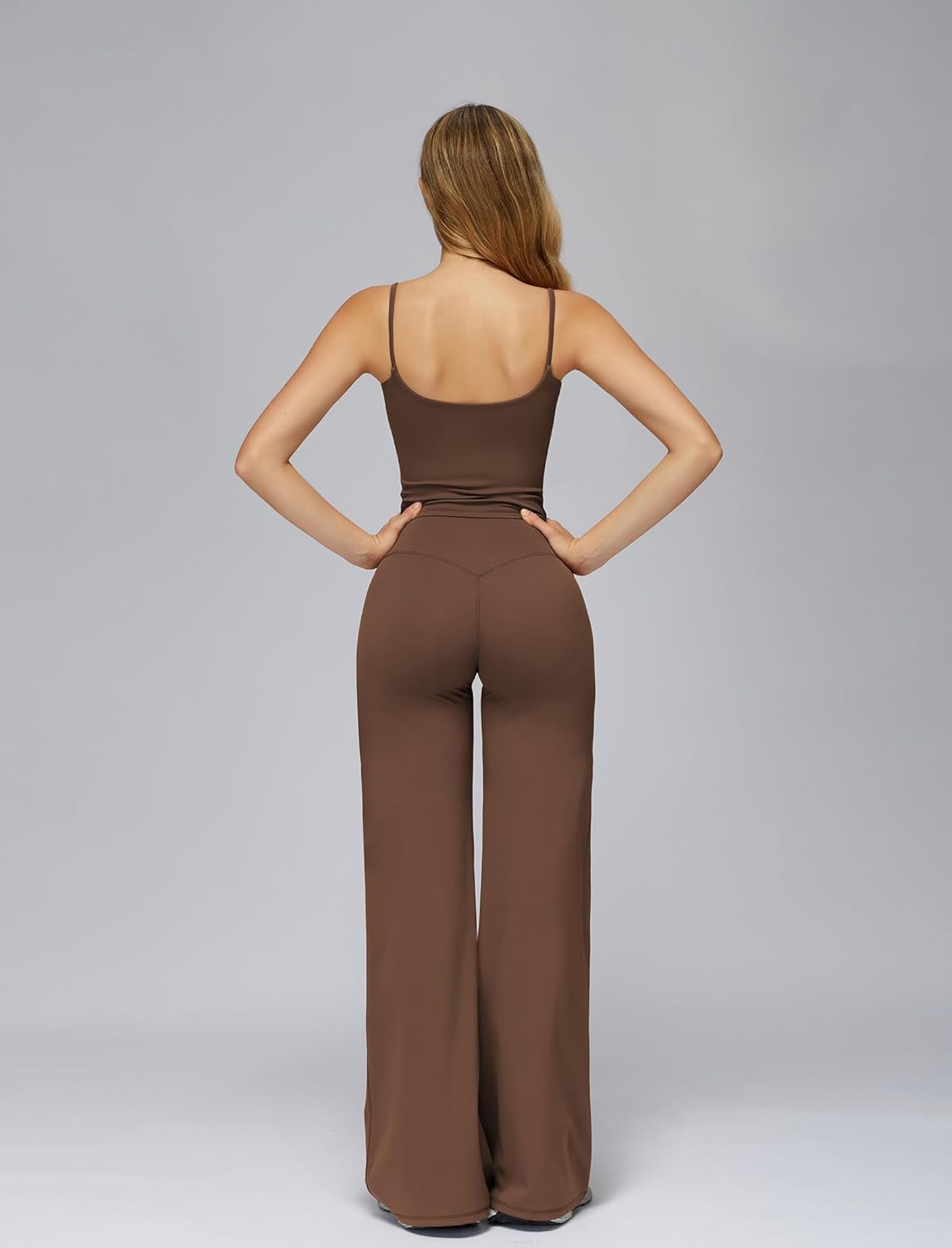 ABOCIW Womens Workout Sets 2 Piece Spaghetti Straps Crop Top Straight Leg Yoga Pants Yoga Pilates Outfits - Image 5