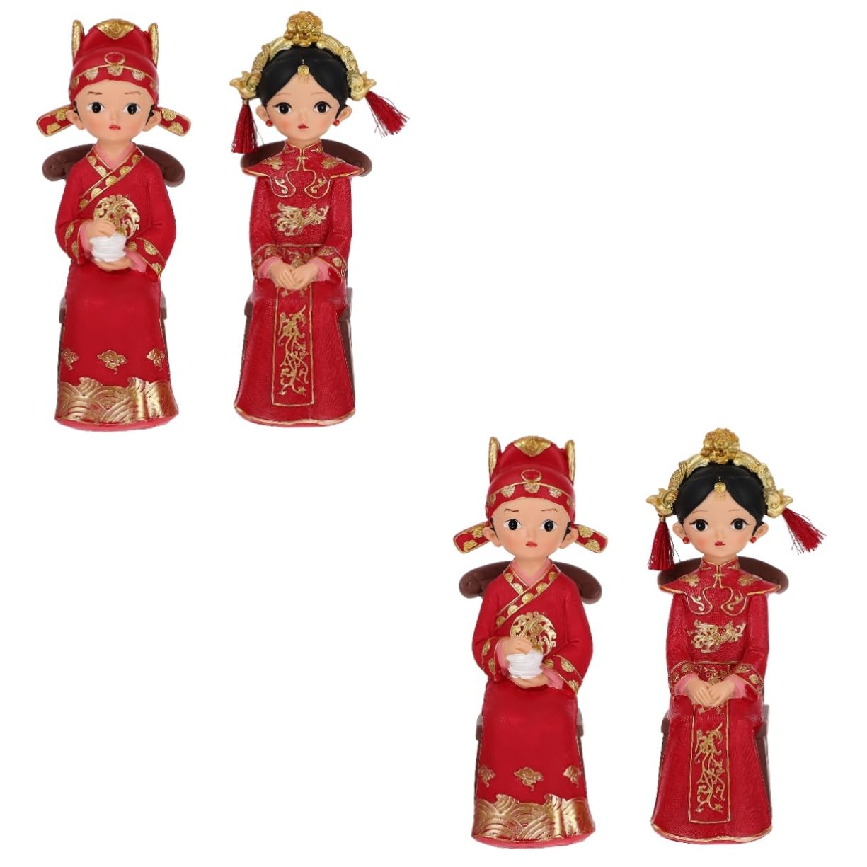TOPBATHY 2 Sätze Hochzeits Ornamente hochzeitsfiguren hochzeitsdeko Hochzeitspaar-Skulptur für zu Hause Heimdekoration das Chinesische Hochzeitspaarfiguren Paar Figuren