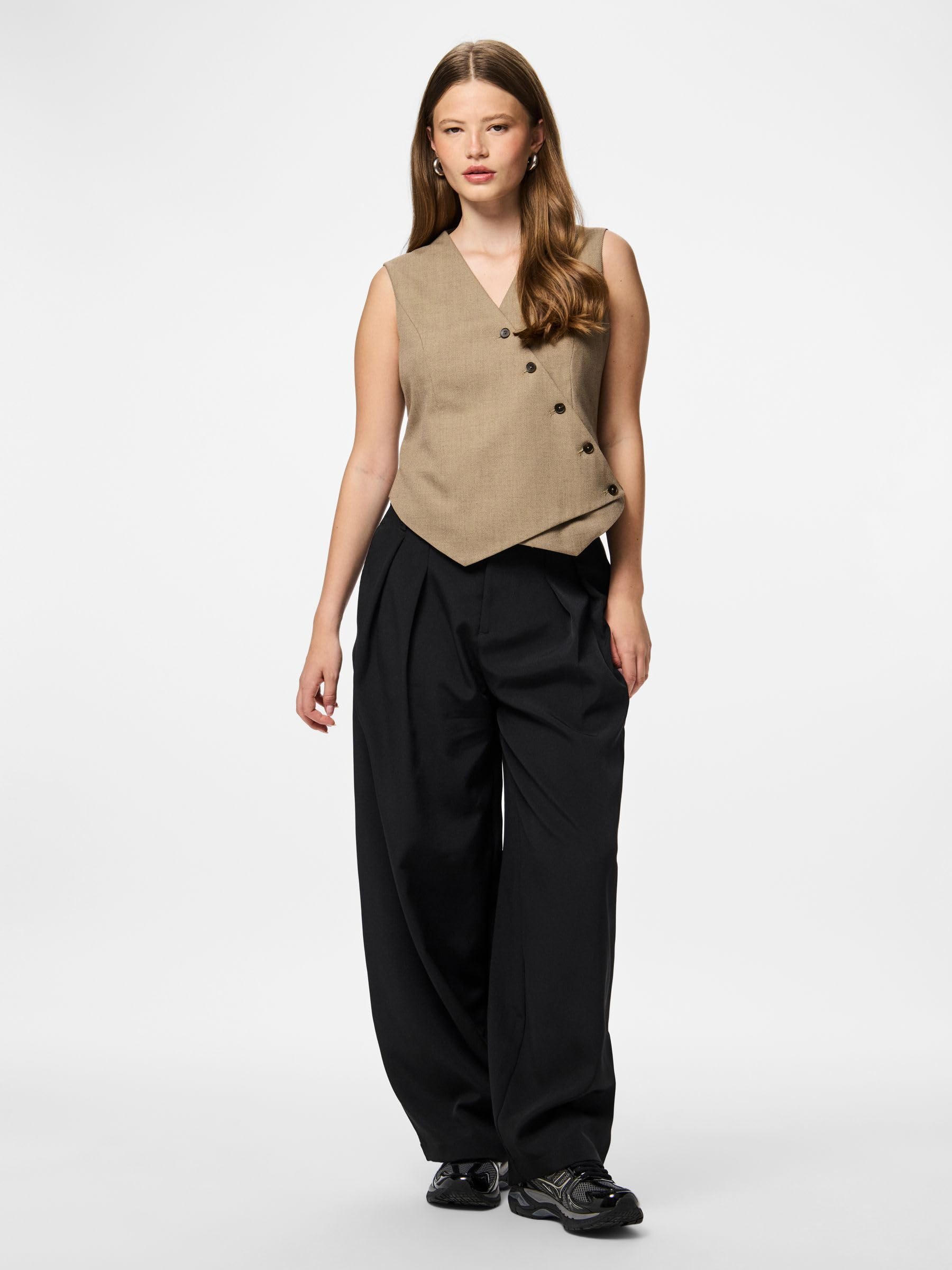 Pcbubbles Asymmetric Vest Chaqueta asimétrica Mujer Pack de 1