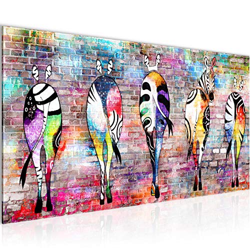 Runa Art Cuadro Decorativo cebra 1 Parte Moderno Cuadro Lienzo no Tejido para Sala pintada Vistoso 034012a