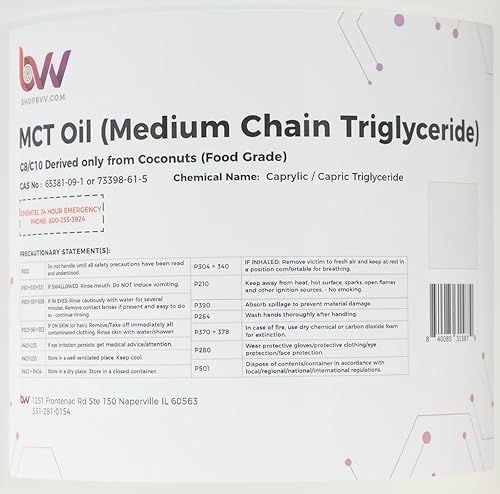 Miniatura 6 de BEST VALUE VACS Aceite MCT BVV C8C10 derivado solo de cocos (grado alimenticio) Tamaño 1 cuarto de galón