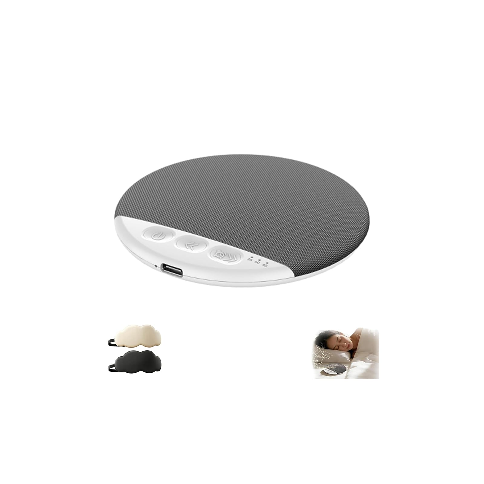 2026 New Pillow Speakers for Sleeping, Mini Bluetooth Pillow Speaker with White Noise Timer, Wireless Sleep Aid with Stereo Bass, Private Sleep Headphones (Gray)