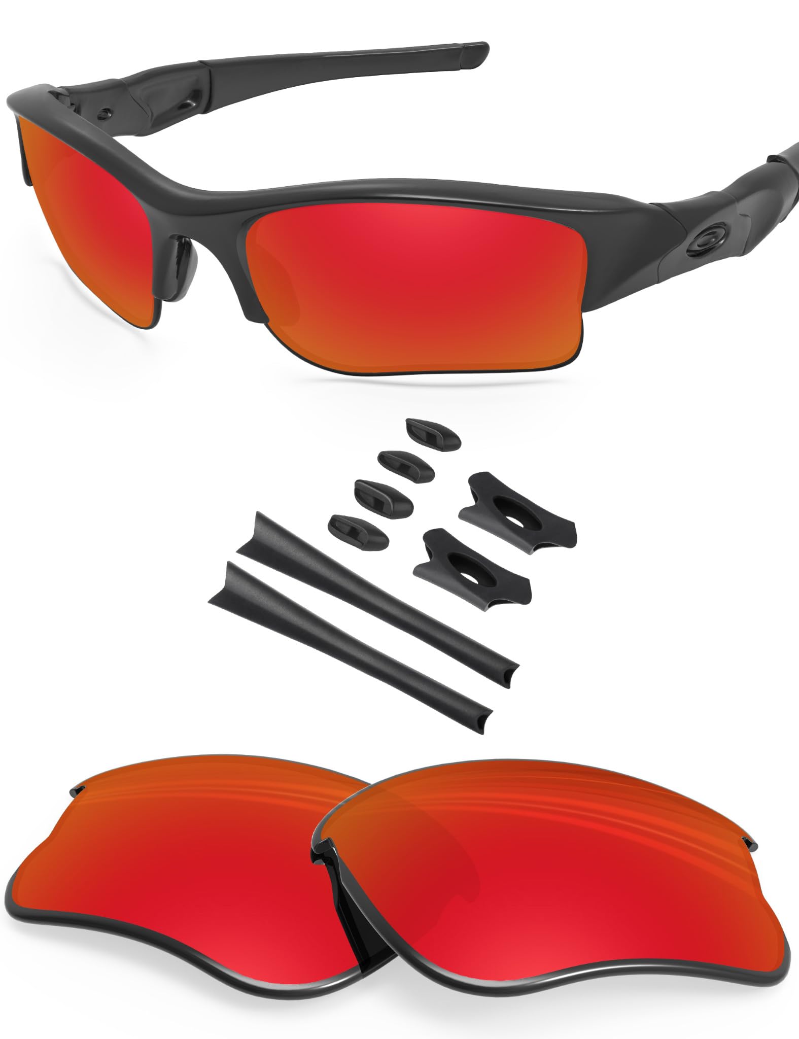 BLAZERBUCK Replacement Lenses &amp; Sock Kit for Oakley Flak Jacket XLJ Sunglass