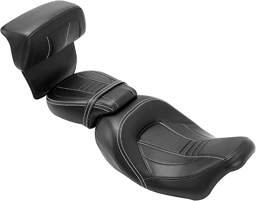 Miniatura 54 de TCT-MOTORPARTS Low-Profile Pillion 2-Up Seat Driver Passenger Seat & Rider Pad Fit For Harley Road Street Glide 2009-2023