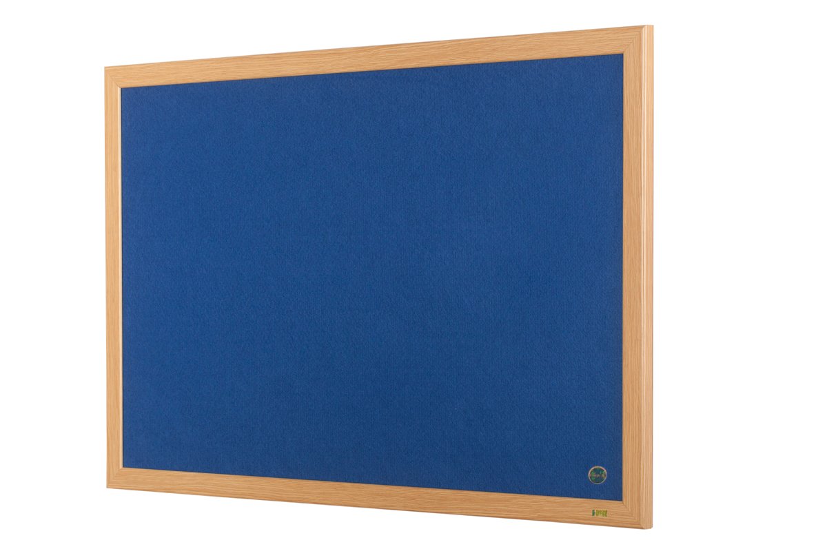BI-OFFICE Felt Earth-it Executive - Oak Frame Table Top 1200 x 900 mm Blue