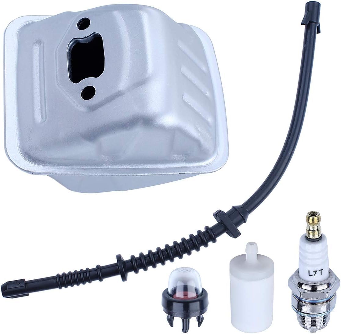 Silenciador de escape Para Husqvarna 435, 440, 445, 445E 450, motosierra 544147702, bombilla de imprimación de línea de filtro de combustible