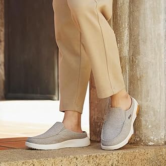 OrthoComfoot Men's Orthopedic Slip-On Loafers Walking Shoes with Arch Support: Casual Plantar Fasciitis Slippers for Flat Feet, Comfortable Orthotic Shoes for Foot and Heel Pain Relief