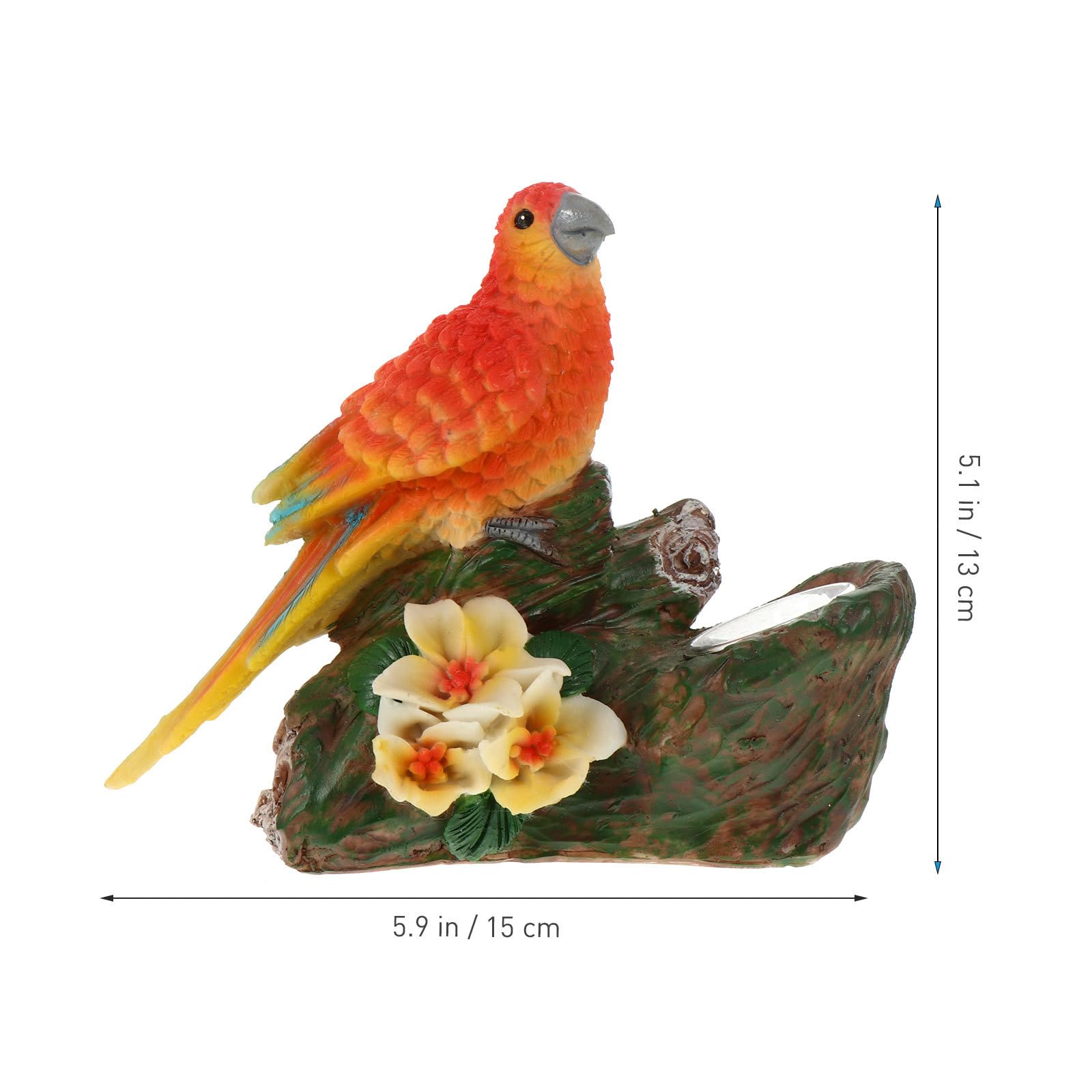 Sosoport Artificial Resin Bird Solar Lamp Garden Solar Light Decorative Resin Bird Garden Statue Lamp Garden Solar Outdoor Lights