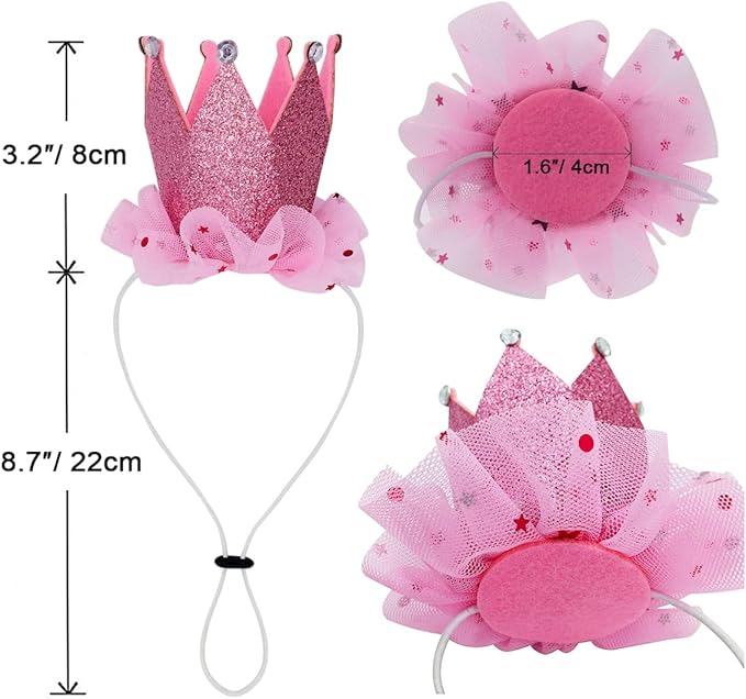 Disfraz de Cumpleaños para Perro - Gorro, Bufanda y Falda Tutú Rosa miniatura 3