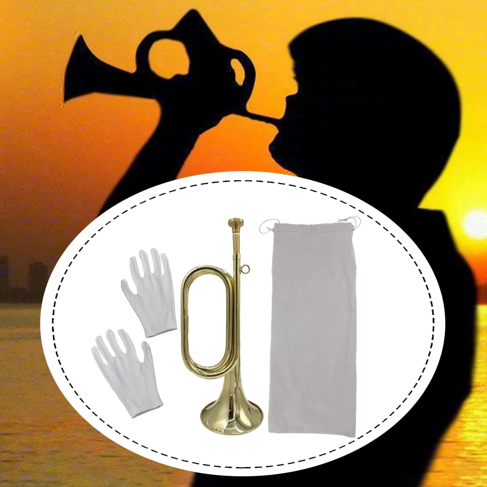 F Fityle Trompeta, instrumento de viento metal, instrumento musical ligero, trompeta de caballería para principiantes, espectáculos, orquesta, niños y, Style a