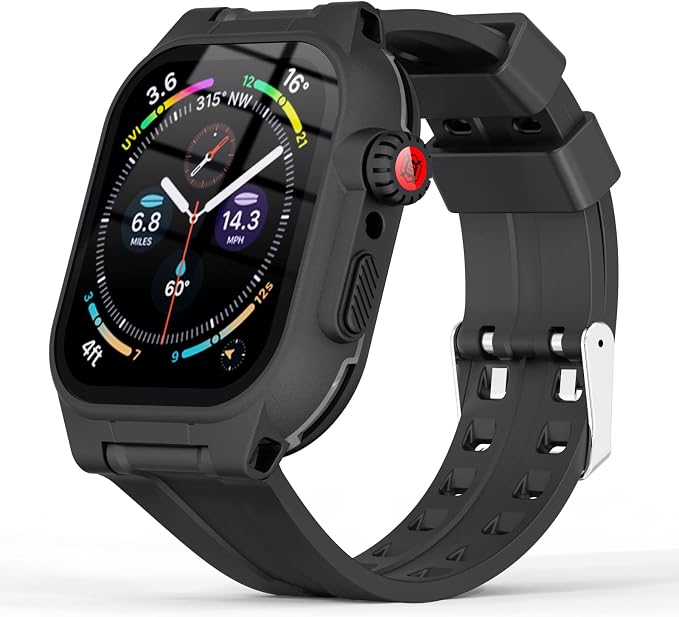 Shellbox Compatibile con Apple Watch Series 7 45mm 6 SE 5 4 Custodia  paraurti Banda 44mm iwatch Serie impermeabile Protezione robusta tattica di  grado militare TPU antiurto Resistere agli uomini 44 45 Nero : Amazon.it:  Elettronica