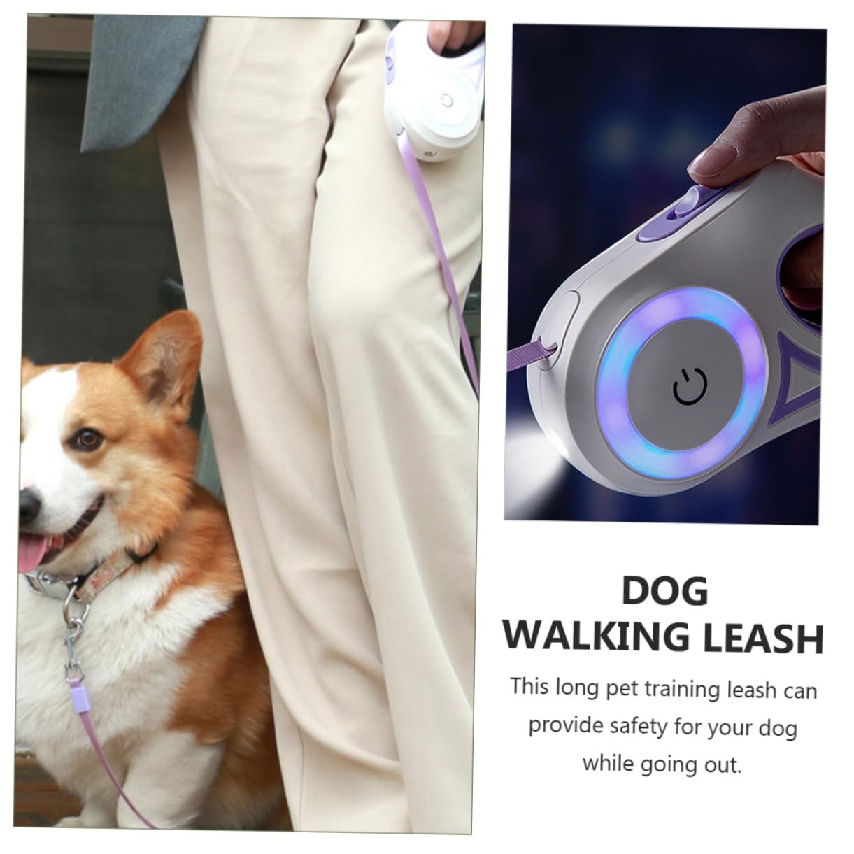 SUPVOX Cuerda Reflectante para Mascotas Correa Retráctil Control Mano para Caminar De Noche