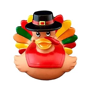 3" Thanksgiving Turkey Rubber Duck [Floats Upr