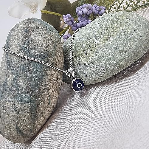 925 Sterling Silver Thick Popcorn | Round Cube Chain Evil Eye Necklace | Available in Gold or Silver | 18+2 Inch Adjustable Chain2