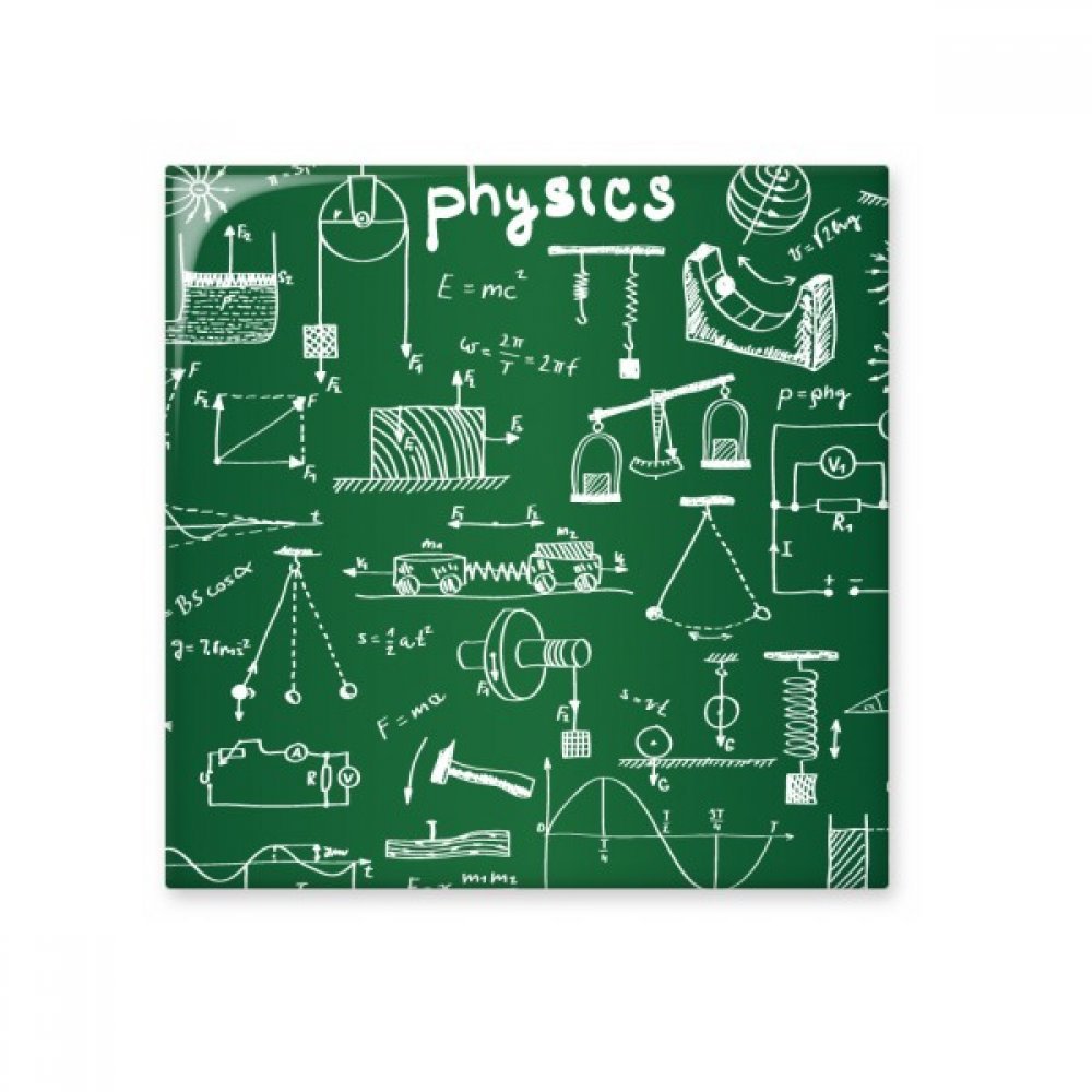 Illustration physique électromagnétique sur céramique murale verte facile à nettoyer