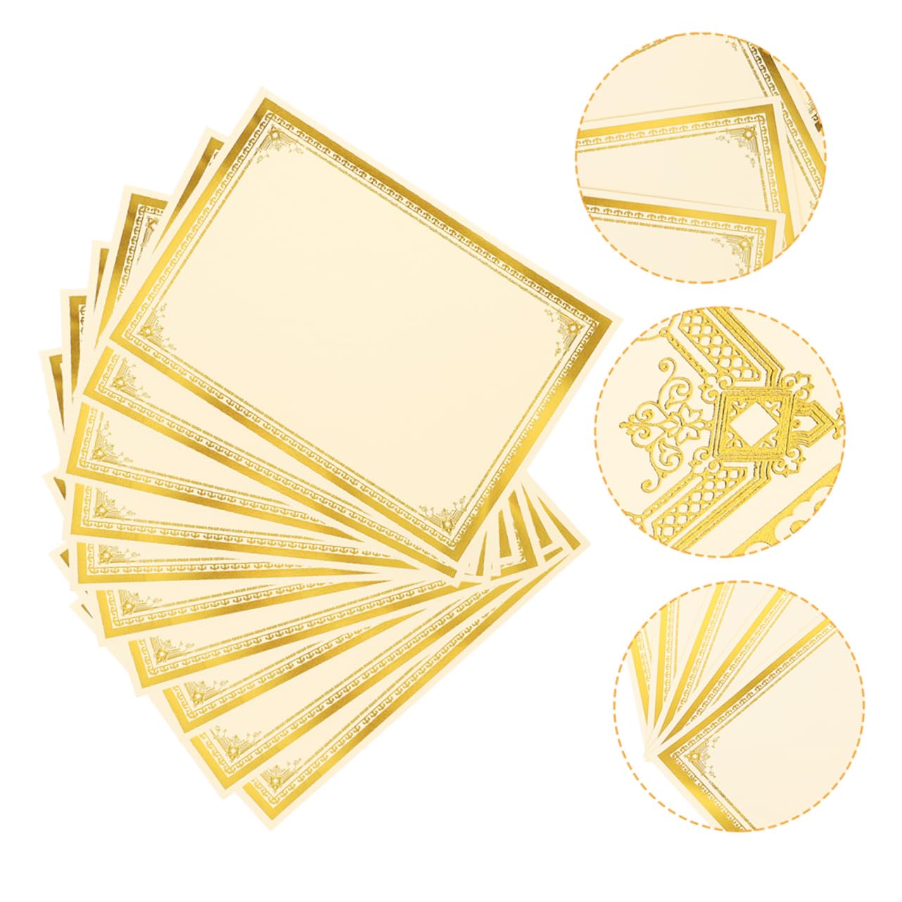 35 Stück A4 Urkundenpapier Goldfolienprägung Liniertes Blanko Zertifikatspapier Beschreibbar für Auszeichnungen und Diplome