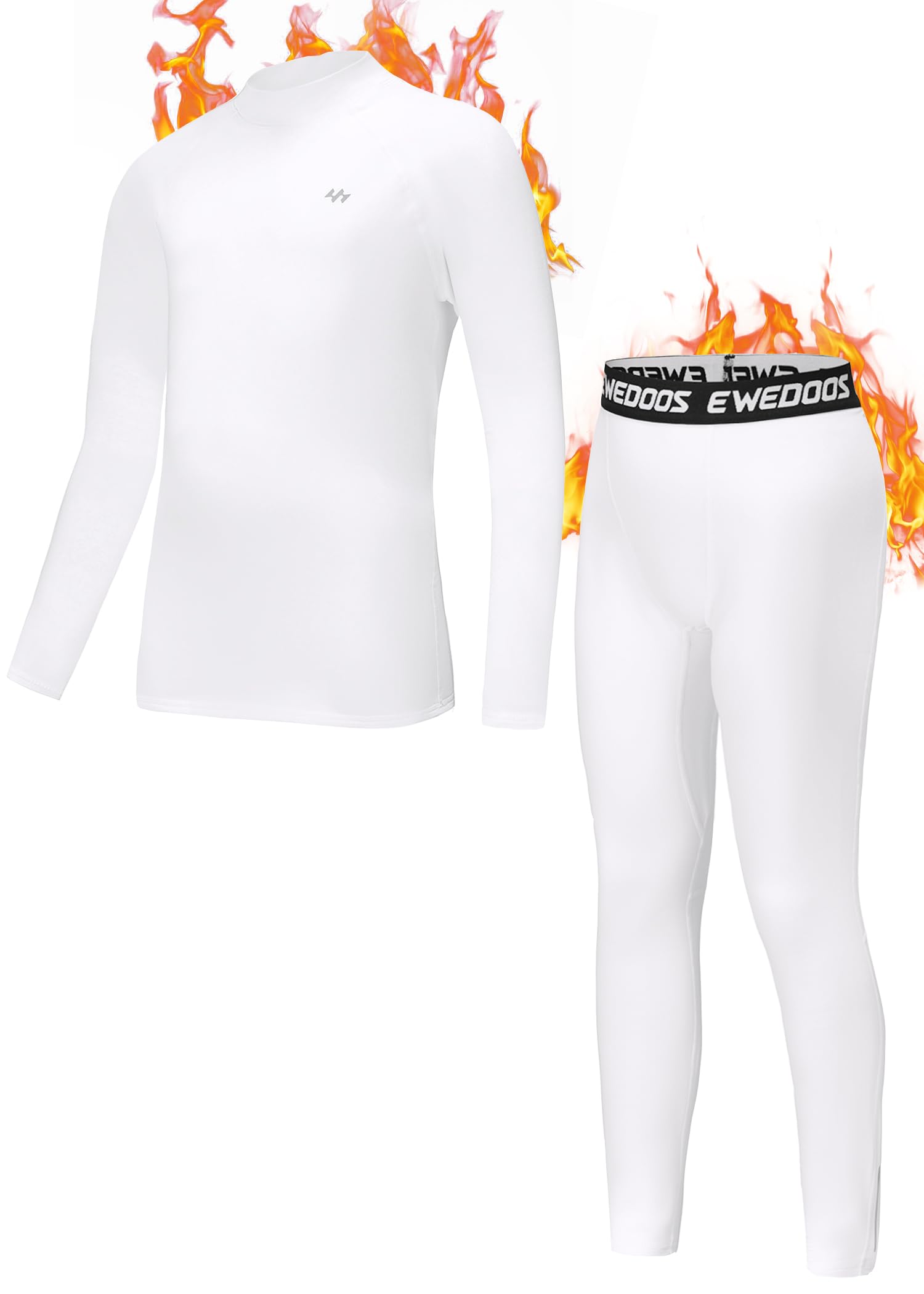 Ewedoos Thermal Underwear Set for Kids Thermals Top and Bottom Set Boys Long Johns Base Layer Thermal Set
