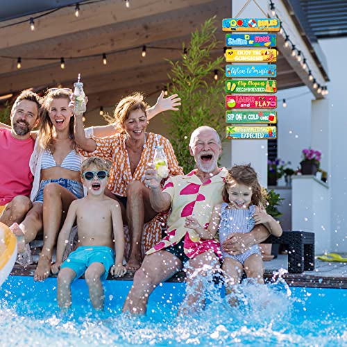 Set 8 Piezas Señales de Reglas para Piscina de Madera miniatura 4