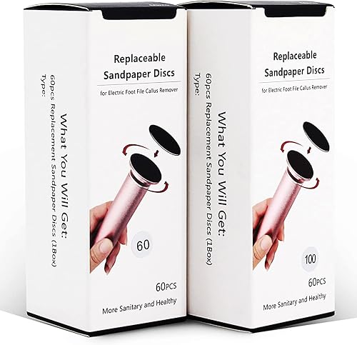 Miniatura 7 de 120 discos de repuesto de papel de lija reemplazables para lima de pies eléctrico, removedor de callos, eliminación de piel muerta (60 unidades de