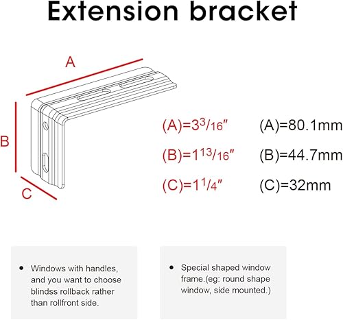 Miniatura 3 de Smartwings Accesorios para persianas enrollables, soportes de metal, soportes de hardware para persianas enrollables, soportes de cenefa extendida,