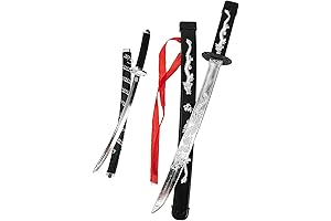 Abaodam Plastic Samurai Sword Halloween Props Cosplay Props, 2-Pack Simulation Samurai Swords