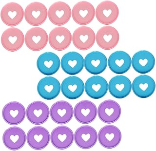 GRIRIW 30 Peças Fivela De Ligação De Coração Clipes Coloridos Minidisco Fichário De Livro Em Forma De Coração Anéis De Fichário Chaveiro Anel De Amor Anel De Plástico Coração Fichário