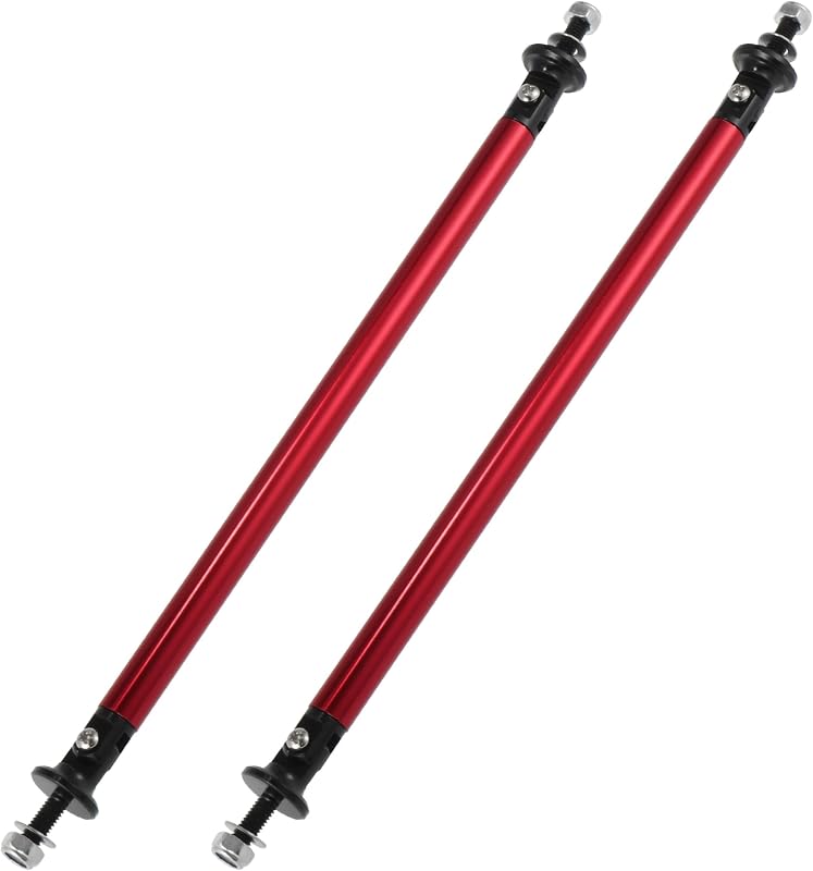 Barras de suporte ajustáveis para splitter e para-choque X AUTOHAUX 200 mm – 2 unidades, vermelhas