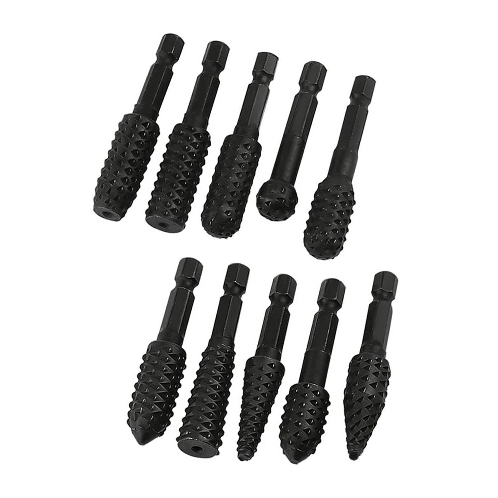 Kalttoy 10Pcs Professional Wood Carving Tool Set With Hexagonal Shank Rotating Burrs For Detailed Engraving And Smoothing Flexible Woodworking Equipment
