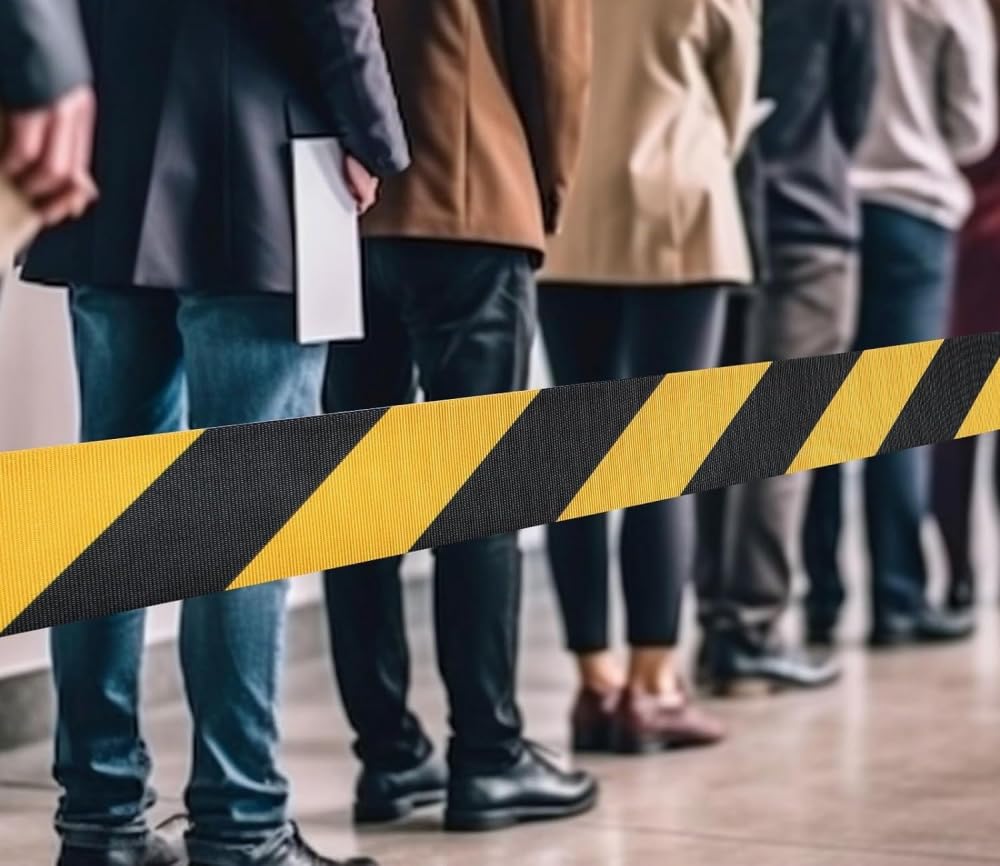 Wysuwany pasek kontroli tłumu, bariera magnetyczna do montażu na ścianie do parku i hotelu, wstążka ostrzegawcza 10 m (32 stopy) - skuteczne rozwiązanie barierowe dla wydarzeń i zarządzania tłumem