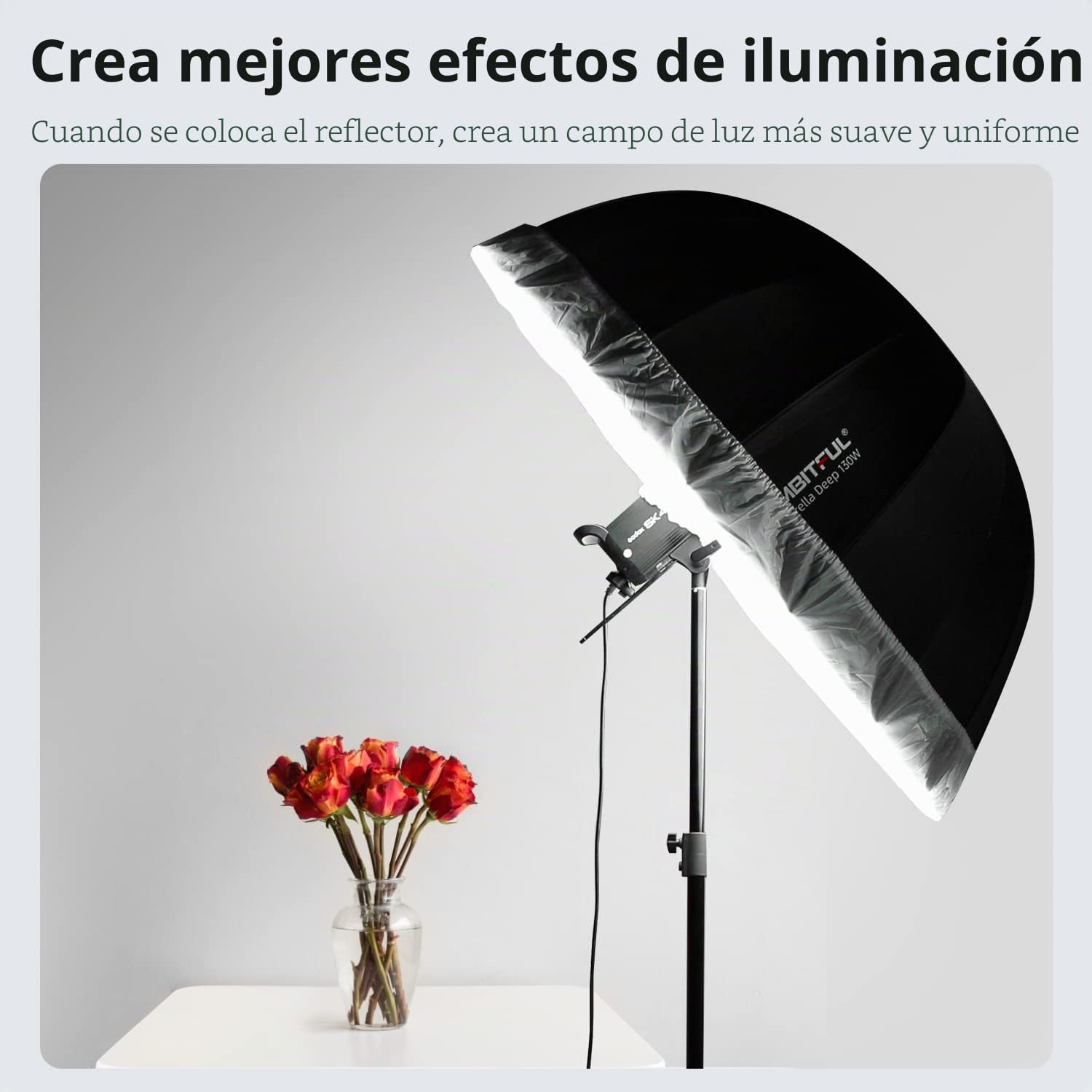 AMBITFUL Parabólico UB-130W - 130 W, Color Plateado y Negro