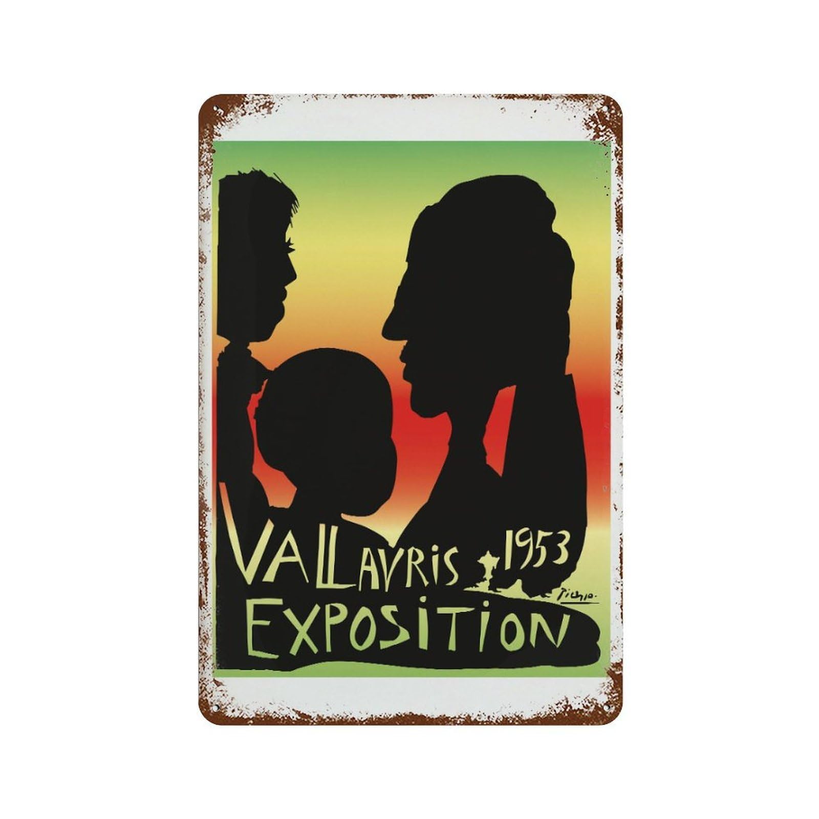 xiaoxiaoshen Picasso Vallauris Exposition Surrealist Wall Decor Art Metal Tin Poster Modern Home Decor Art Home Bar Shop Decorations Vintage Sign 30x20cm