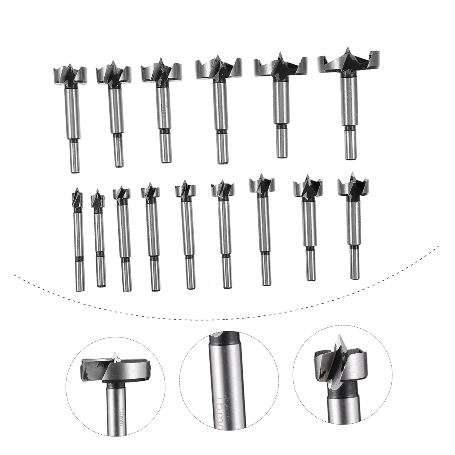 POPETPOP 15pcs Multi-Tooth Flat Wing Drill Bits Pilot Hole Drill Bit for Woodworking Hole Saws Hard Reamer