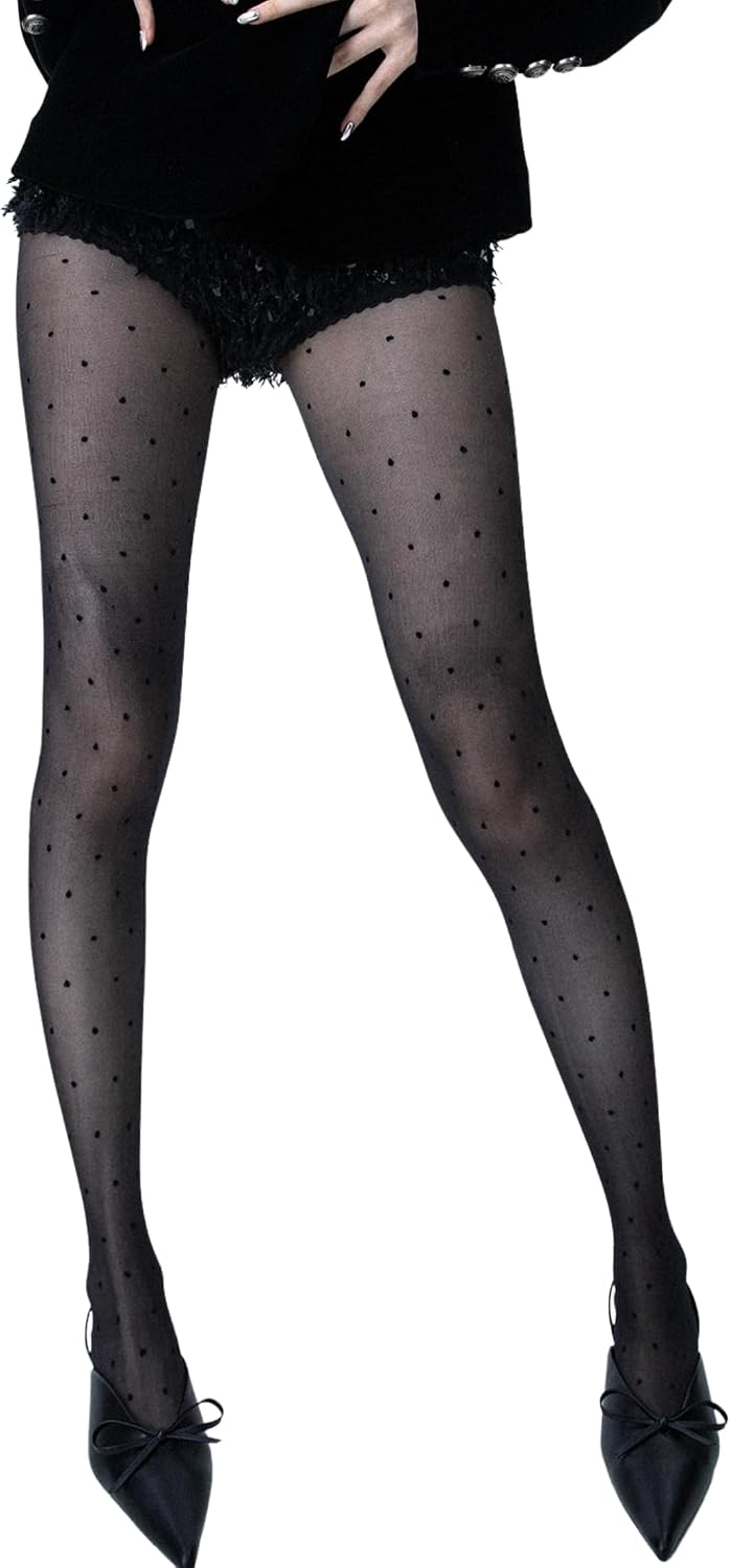 Funky Polka Dot Tights Y2k Whimsy Twee Colorful Patterned Stockings 2000s Vintage Gyaru Alt Accessories